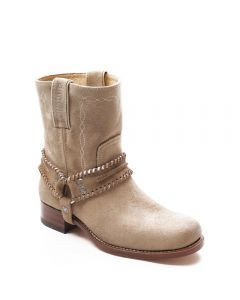 Sancho Women's Ankle Boots 10652 Cuerda Suede Beige Nubuck Leather
